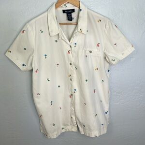 Denim & Co floral embroidery top